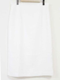 【SALE】☆INDIVI/インディヴィ☆シアーチェックIラインスカート/バックジップ/ミモレ丈 ホワイト/白 レディース 13【中古】春夏 412052