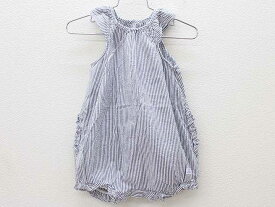 □プチバトー/PETIT BATEAU□81cm 半袖カバーオール/ロンパース グレー×白【中古】子供服 キッズ kids ベビー服 baby 女の子 夏 026022 onepi