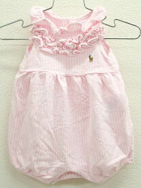 □ラルフローレン/Ralph Lauren□60cm ノースリーブカバーオール/ロンパース ピンク×白【中古】子供服 キッズ kids ベビー服 baby 女の子 夏 210722 onepi