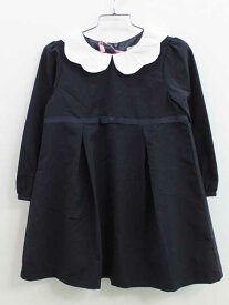 ストーリーユー/ナチュラルビューティーベーシック 長袖ワンピース 110cm キッズ 女児 紺×白 入学【中古】♪