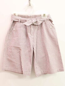 ♪プチバトー/PETIT BATEAU♪140cm ショートパンツ/ハーフパンツ/半ズボン/短パン 赤茶×白【中古】子供服 キッズ kids ジュニア 女の子 春夏 bottoms 605042