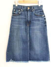 【SALE】●RED CARD TOKYO/レッドカード●カットオフデニムスカート/ESK2525/膝丈 インディゴブルー/青 レディース 22【中古】春夏 522052