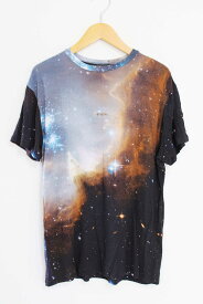 【値下げ】クリストファーケイン 宇宙柄カットソー メンズ M ブラック/黒【中古】●