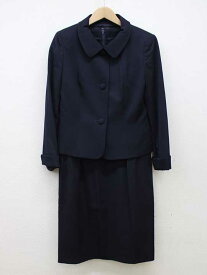 【新入荷】■Kirsch Blute/キルシェブリューテ■アンサンブルスーツ/ワンピース/ジャケット/半袖/長袖/ミディアム丈 濃紺/ネイビー レディース 13 お受験 面接 フォーマル 卒業式 入学式 説明会 見学会 学校行事 園行事 式典【中古】春夏秋冬 815042 text