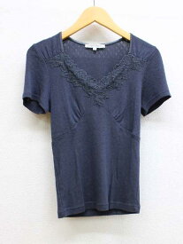 【夏物 新入荷】■Laura Ashley/ローラア シュレイ■カットソー/半袖 ネイビー/紺 レディース XS【中古】夏 925042