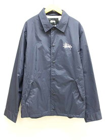 【楽天スーパーSALE】■SSTUSSY/ステューシー■バックロゴナイロンコーチジャケット/ロゴ/長袖 ネイビー/紺 メンズ【中古】春秋 otr 402042