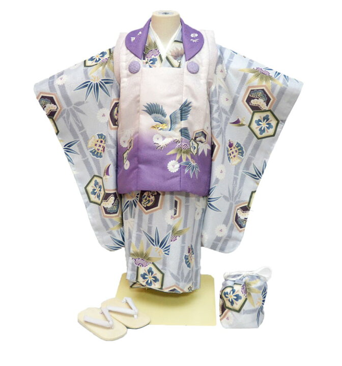 楽天市場】七五三 着物 3歳 男の子 被布セット 花うさぎ ブランド 鷹柄 
