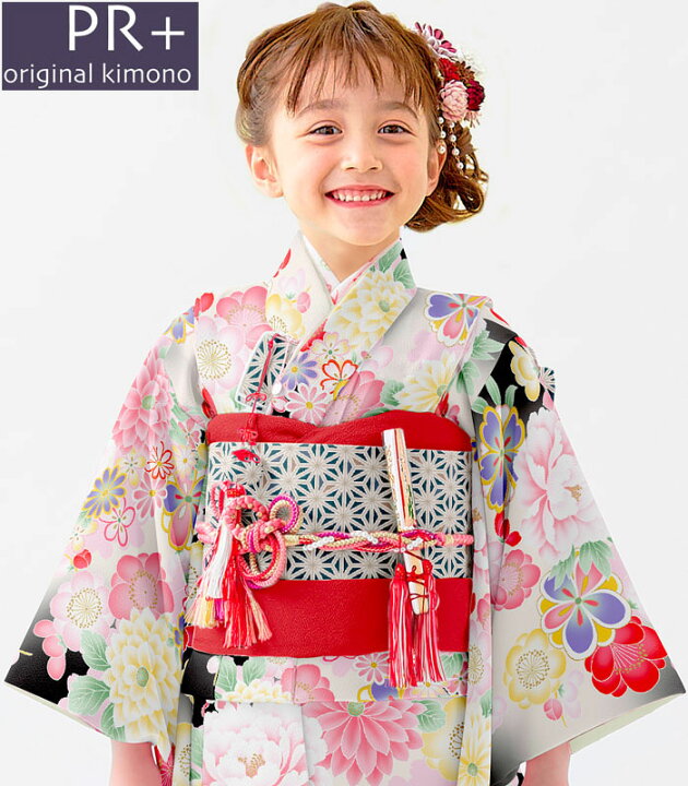 楽天市場】七五三 着物 7歳 女の子 着物フルセット PR＋ ブランド 黒 