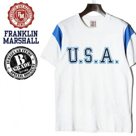 【B品・訳アリ】■FRANKLIN & MARSHALL フランクリン＆マーシャル メンズ■ラウンドネック 肩メッシュ切替 半袖Tシャツ【TSHIRT JERSEY ROUND NECK SHORT】【サイズXS～M】【ホワイト】fra-m-t-a3-367 《_メーカー希望小売価格9,130円》