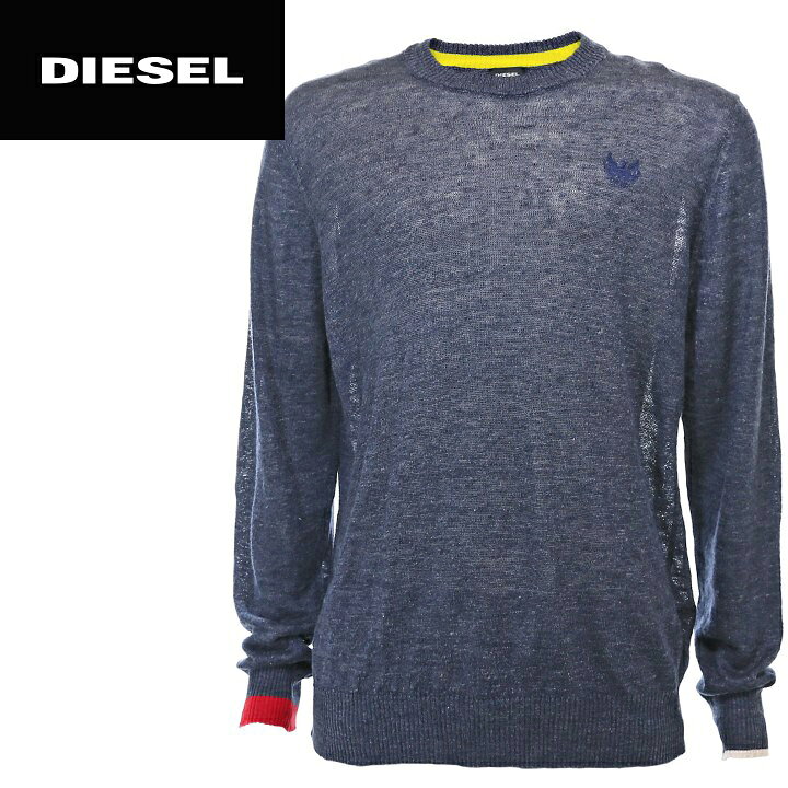 楽天市場 Diesel ディーゼル メンズ ワンポイント配色 麻ニット リネンニット 長袖 薄手 ニットセーター K Lineny サイズs Xl ネイビー Die M T B4 039 メーカー希望小売価格23 100円 キイロヤ インポート