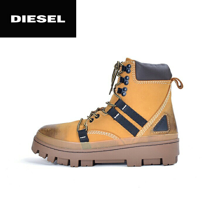 楽天市場 Diesel ディーゼル メンズ 牛革 本革 スムースレザー ヴィンテージ加工 レースアップ マウンテンブーツ 靴 D Vibe Hikeb 日本サイズ26 5 28 5 キャメルブラウン Sun Flower Die M K B8 723 メーカー希望小売価格34 100円 キイロヤ インポート