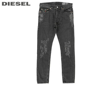 ■DIESEL ディーゼル メンズ■クラッシュダメージデストロイ加工 微ストレッチ スリムキャロット ジーンズ デニム パンツ【TEPPHAR】【W26〜33】【L30】【ブラック】die-m-p-b8-006 《メーカー希望小売価格49,500円》