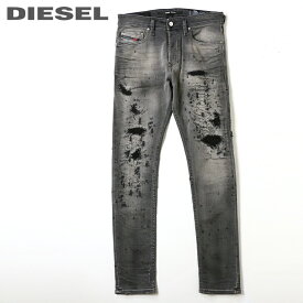 ■DIESEL ディーゼル メンズ■ヴィンテージクラッシュダメージ加工 ストレッチ スリムキャロット ジーンズ デニム パンツ【TEPPHAR】【W26〜28】【L30・32】【ダークグレー】die-m-p-c4-512 《メーカー希望小売価格52,800円》