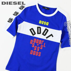 ★DIESEL ディーゼル レディース★プリント 刺繍 ストレッチ コットン 半袖Tシャツ カットソー【T-HEIA-B】【サイズXXS〜L】【ブルー】die-l-t-c8-260 《メーカー希望小売価格23,100円》