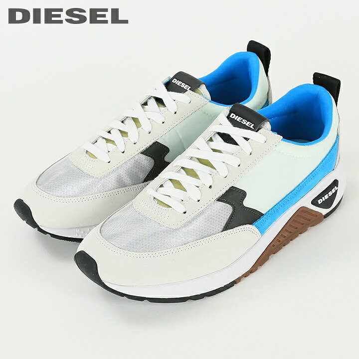 DIESEL ディーゼル スニーカー メッシュ 26.5cm メタリック ブルー 