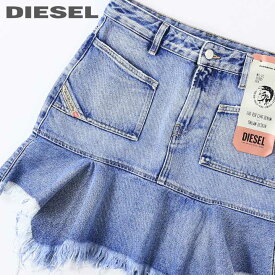 ★DIESEL ディーゼル レディース★ヴィンテージウォッシュ加工 カットオフフリンジ デニムミニスカート【DE-BRYX】【W26〜32】【ミディアムインディゴ】die-l-s-d4-066 《メーカー希望小売価格27,500円》