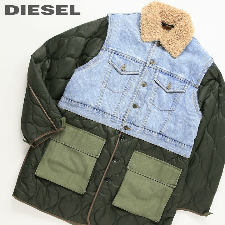 楽天市場】☆DIESEL ディーゼル レディース☆異素材切替 ボア デニム  