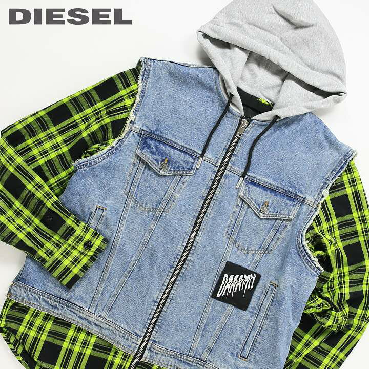 楽天市場】□DIESEL ディーゼル メンズ□チェック柄切替 レイヤード風  