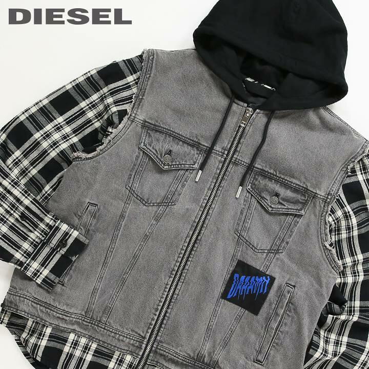 楽天市場】□DIESEL ディーゼル メンズ□チェック柄切替 レイヤード風  
