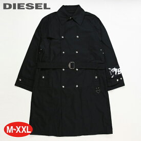 ■DIESEL ディーゼル メンズ■オーバーサイズ ウエスト共布ベルト ロングコート トレンチコート【J-JAY】【サイズM〜XXL】【2サイズ程大きめのサイズ感】【ブラック】die-m-o-d8-018 die-m-o-d8-712 《メーカー希望小売価格93,500円》