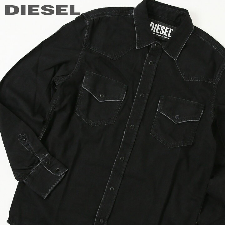 楽天市場】□DIESEL ディーゼル メンズ□ダメージ加工 長袖 ブラック  
