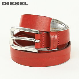 ★DIESEL ディーゼル レディース★牛革 本革 シングルピン 細ベルト レザーベルト ナローベルト【B-TRITTI】【サイズ75～90】【レッド】die-l-a-d8-602 《_メーカー希望小売価格9,900円》