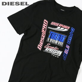 ■DIESEL ディーゼル メンズ■プリント コットン クルーネック 半袖Tシャツ カットソー【T-DIEGOS-K38】【サイズM】【ブラック】die-m-t-e2-036 《メーカー希望小売価格7,700円》