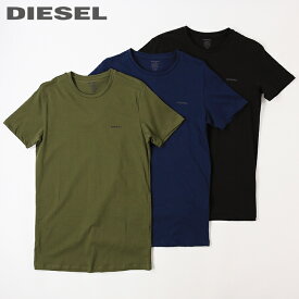 ■DIESEL ディーゼル メンズ■3枚組 シンプル コットン 薄手 アンダーウェア インナー 半袖Tシャツ カットソー【UMTEE-JAKETHREEPACK】【サイズXS・S】【1サイズ程大きめのサイズ感】【ブラック×ネイビー×カーキ】die-m-i-e4-820 《_メーカー希望小売価格8,580円》