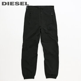 ■DIESEL ディーゼル メンズ■ウエストデニム切替 ジップポケット シャカシャカ ナイロンパンツ【P-YVES】【W26～36】【ブラック】die-m-p-e4-114 《メーカー希望小売価格30,800円》