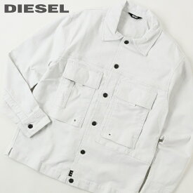 ■DIESEL ディーゼル メンズ■背面レザーパッチ ストレッチ 長袖 ホワイトデニムシャツジャケット【D-FITZ-SP1】【サイズXS～XL】【1サイズ程大きめのサイズ感】【ホワイト】die-m-t-e4-275 《メーカー希望小売価格46,200円》