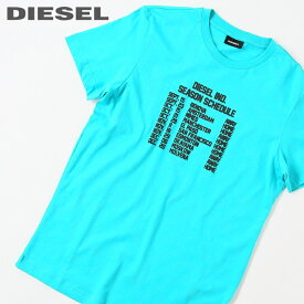 ■DIESEL ディーゼル メンズ■ロゴプリント クルーネック コットン 半袖Tシャツ カットソー【T-DIEGOS-A11】【サイズXS・S】【ターコイズグリーン】die-m-t-e4-364 《メーカー希望小売価格8,800円》