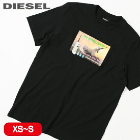 ■DIESEL ディーゼル メンズ■グラフィックプリント クルーネック 半袖Tシャツ カットソー【T-JUST-A34】【サイズXS・S】【1サイズ程大きめのサイズ感】【ブラック】die-m-t-e4-368 die-m-t-e4-369《メーカー希望小売価格11,000円》