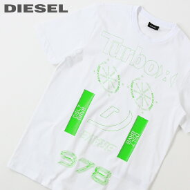 ■DIESEL ディーゼル メンズ■プリント クルーネック 半袖Tシャツ カットソー【T-JUST-E12】【サイズXS】【1サイズ程大きめのサイズ感】【ホワイト】die-m-t-e4-405 《メーカー希望小売価格9,900円》