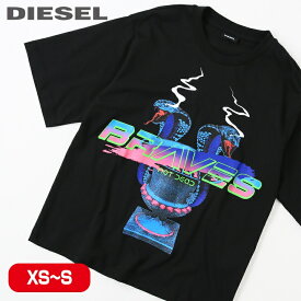 ■DIESEL ディーゼル メンズ■プリント クルーネック 半袖Tシャツ カットソー【T-DELPHI-E1】【サイズXS・S】【1サイズ程大きめのサイズ感】【ブラック】die-m-t-e4-414 die-m-t-e4-415《メーカー希望小売価格23,100円》