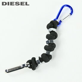 ■DIESEL ディーゼル メンズ レディース 男女兼用■ミックスマテリアル カラビナクリップキーチャーム【EXCU】【サイズUNI】【ブラック】die-m-a-e4-221 《_メーカー希望小売価格6,600円》