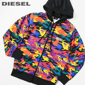 ■DIESEL ディーゼル メンズ■迷彩柄 バックビッグロゴ ビーチウェア ラウンジウェア カバーアップ ジップアップ スウェットパーカー【BMOWT-BRANDONX-Z-P】【サイズXS】【1サイズ程大きめのサイズ感】【ブラックベース】die-m-c-e4-942 《_メーカー希望小売価格19,580円》