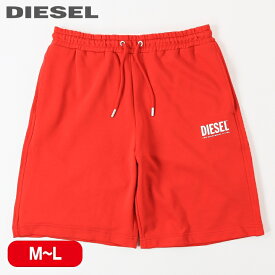 ■DIESEL ディーゼル メンズ■ウエストゴム ドロスト ロゴプリント スウェットハーフパンツ【P-CROWN-ECOLOGO】【サイズM・L】【レッド】die-m-p-e8-153 die-m-p-e8-152《メーカー希望小売価格18,700円》