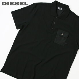 ■DIESEL ディーゼル メンズ■胸ポケット 鹿の子 コットン 半袖ポロシャツ【T-HYDRON】【サイズXS～XXL】【1サイズ程大きめのサイズ感】【ブラック】die-m-t-e8-238 《メーカー希望小売価格19,800円》