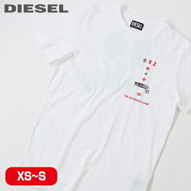 ■DIESEL ディーゼル メンズ■バックグラフィックプリント コットン 半袖Tシャツ カットソー【T-DIEGOS-B4】【サイズXS・S】【ホワイト】die-m-t-e8-538 die-m-t-e8-539《メーカー希望小売価格15,400円》