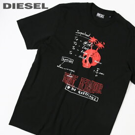 ■DIESEL ディーゼル メンズ■フロントプリント ラウンドネック コットン 半袖Tシャツ カットソー【T-JUST-B61】【サイズXS・S】【1サイズ程大きめのサイズ感】【ブラック】die-m-t-e8-599 《メーカー希望小売価格11,000円》