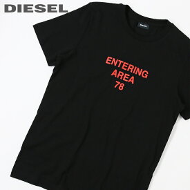 ■DIESEL ディーゼル メンズ■プリント ラウンドネック コットン 半袖Tシャツ カットソー【T-DIEGOS-K25】【サイズXS・S】【ブラック】die-m-t-e8-666 《メーカー希望小売価格7,700円》