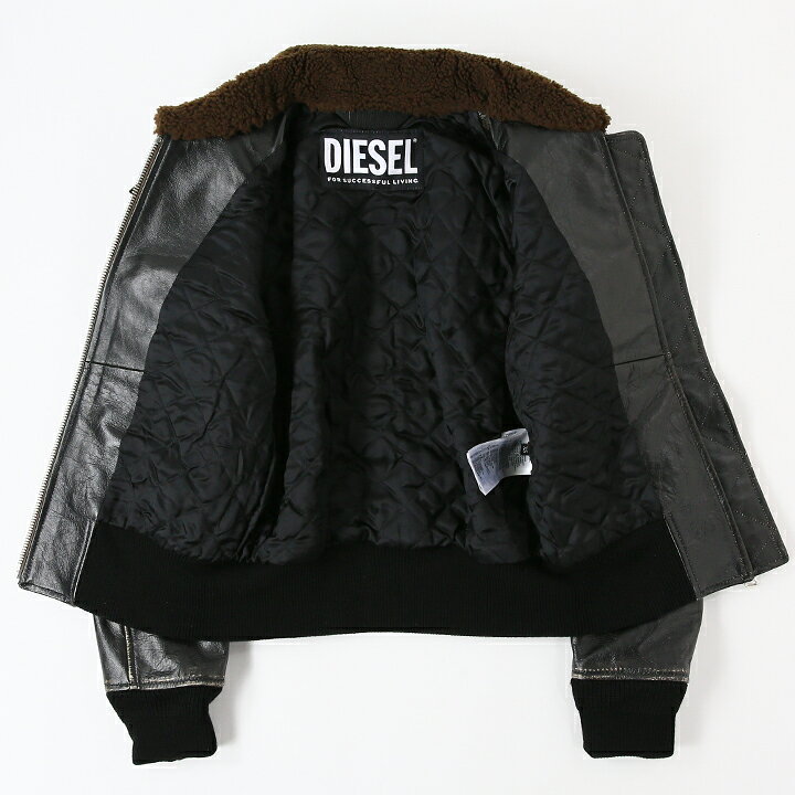 楽天市場】☆DIESEL ディーゼル レディース☆牛革 本革 シープファー襟 