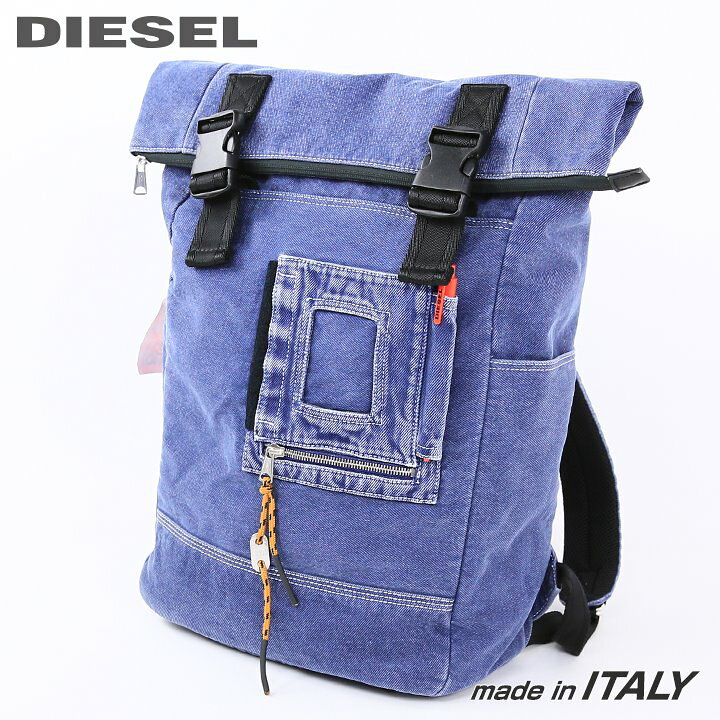新品未使用】 DIESEL ディーゼル リュック デニム ブルー ロゴ（DIESEL  