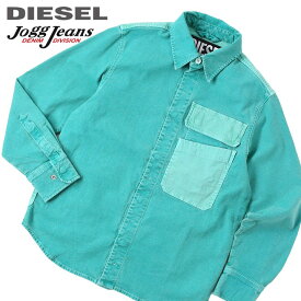 ■DIESEL ディーゼル メンズ■ウォッシュ加工 スウェットデニム ジョグジーンズ 長袖デニムシャツ【D-HORU-SP-NE】【サイズXS〜XXL】【1サイズ程大きめのサイズ感】【グリーン】die-m-t-e8-915 《メーカー希望小売価格64,900円》【srt35kr】