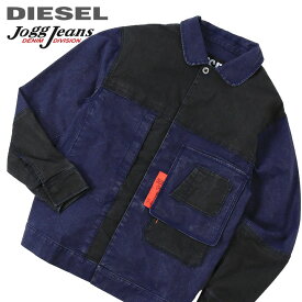■DIESEL ディーゼル メンズ■ヴィンテージウォッシュ加工 切替 スウェットデニム ジョグジーンズ デニムジャケット【D-FETZ-SP-NE】【サイズXS・XL】【1〜2サイズ大きめ】【ダークインディゴ×ブラック】die-m-o-e8-801 《メーカー希望小売価格74,800円》【2n0s6o】