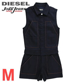 ★DIESEL ディーゼル レディース★フロントスナップ スウェットデニム ジョグジーンズ ノースリーブショートジャンプスーツ【D-MALIA-SP-NE】【サイズM】【ダークインディゴブルー】die-l-t-e8-d04 《メーカー希望小売価格52,800円》