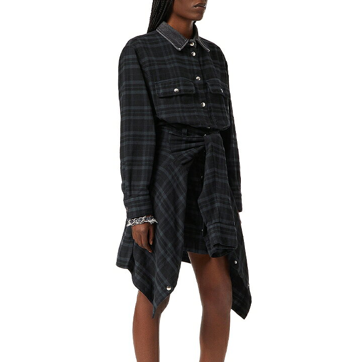 楽天市場】☆DIESEL ディーゼル レディース☆チェック柄 襟デニム切替  