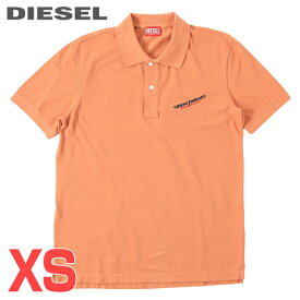 ■DIESEL ディーゼル メンズ■ロゴプリント 鹿の子 半袖ポロシャツ【T-SMITH-IND】【サイズXS】【メローオレンジ】die-m-t-f4-296 《メーカー希望小売価格19,800円》