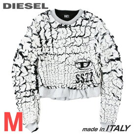 ★DIESEL ディーゼル レディース★オーバルDロゴ スリムフィット プルオーバー スウェットシャツ トレーナー【F-SWEAT-SMOKLE-1】【サイズM】【ホワイト】die-l-t-f4-67d 《メーカー希望小売価格127,600円》【o7l8ga】