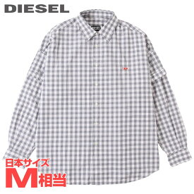■DIESEL ディーゼル メンズ■チェック柄 ダブルスリーブ オーバーサイズ 長袖コットンシャツ【S-DOUBLER】【サイズXS】【2サイズ程大きめのサイズ感】【グレー】die-m-t-f4-346 《メーカー希望小売価格30,800円》【srt35kr】【u8v9rf】